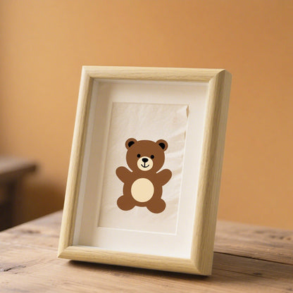 Playful Bear Illustration Picture Frame