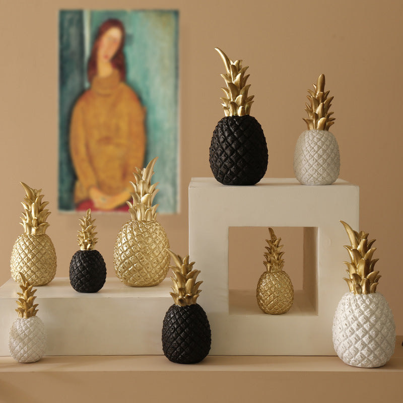 Decorative Golden Pineapple Figurine Homeandso