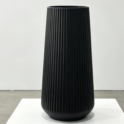 Modern Vertical Ribbed Ceramic Vase