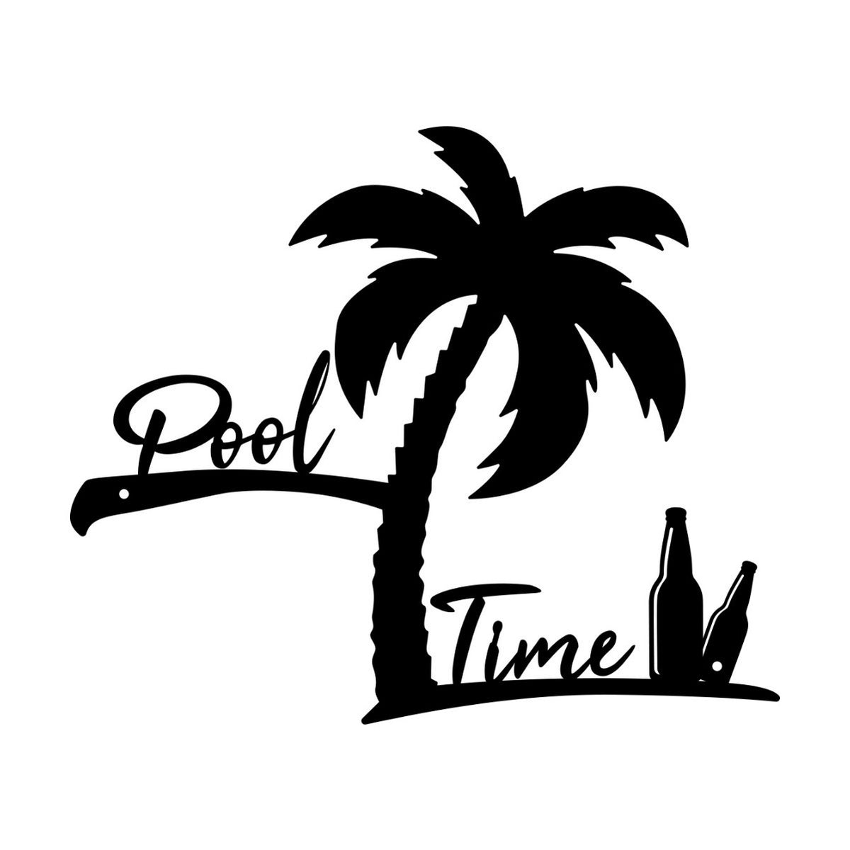 Decorative Palm Tree Pool Sign Homeandso