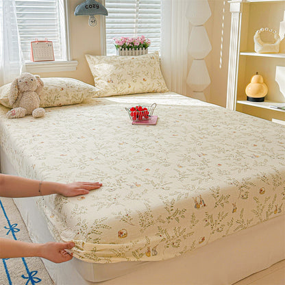 Decorative Soft Cartoon Print Quilted Mattress Protector Homeandso