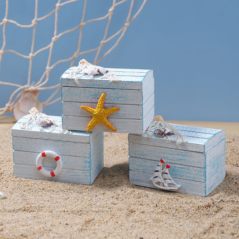 Nautical-Inspired Decorative Wooden Treasure Box Homeandso
