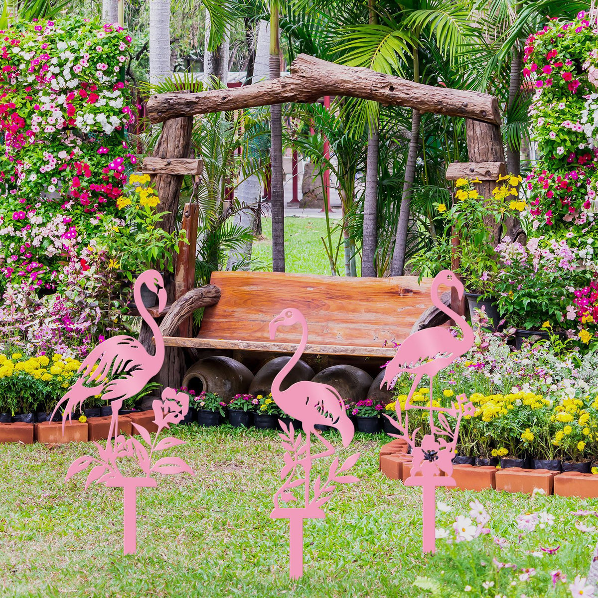 Decorative Flamingo Garden Stakes Homeandso