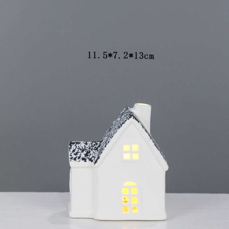 Ceramic Cottage Candle Holder Homeandso