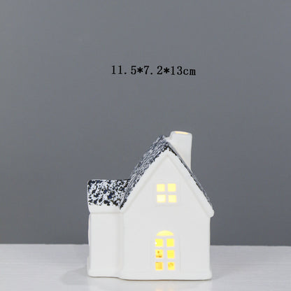 Ceramic Cottage Candle Holder Homeandso