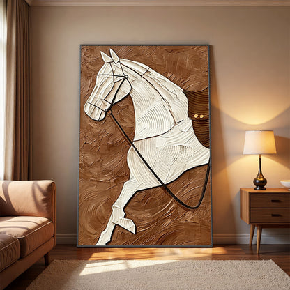 Textured Horse-Themed Canvas Wall Art Homeandso