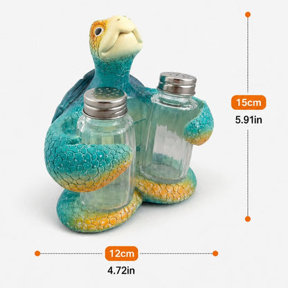 Decorative Turtle-Shaped Salt and Pepper Shaker Holder Homeandso
