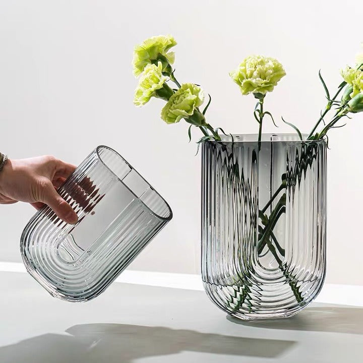 Dekorative Glasvase für Esstischdekoration