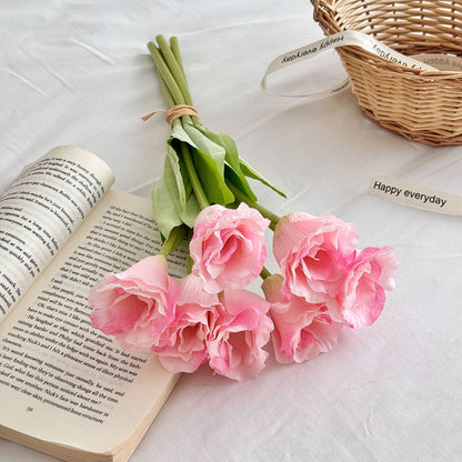 Realistic Silk Tulip Bouquet for Home Display