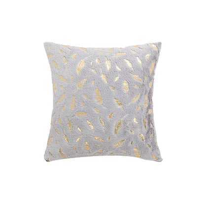 Textured Feather Print Throw Pillow