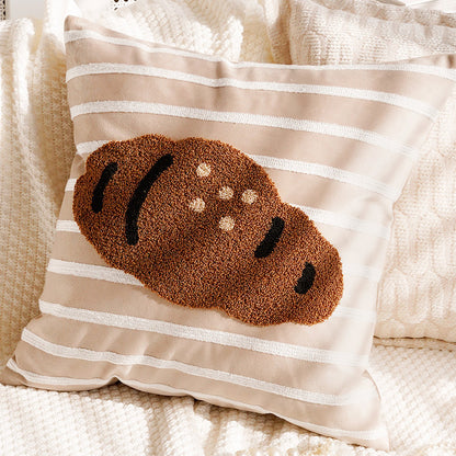 Decorative Croissant-Themed Accent Pillow
