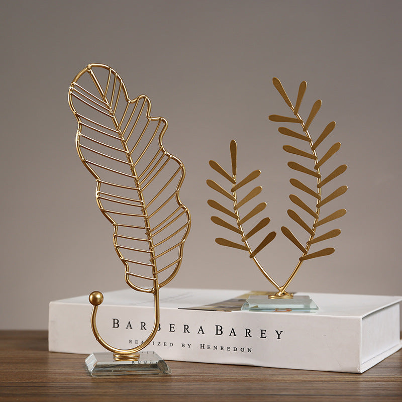Gold Leaf Decorative Table Sculpture Homeandso