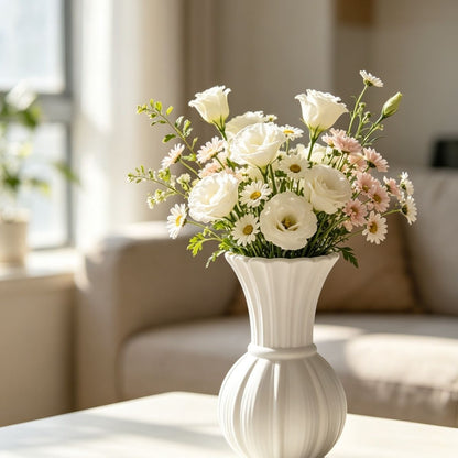 Elegant Ribbed Flower Vase