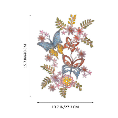 Metal Butterfly and Floral Wall Art Homeandso