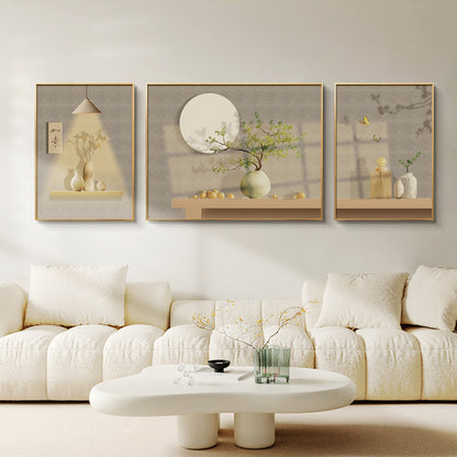 Elegant Botanical Framed Triptych Wall Art Homeandso