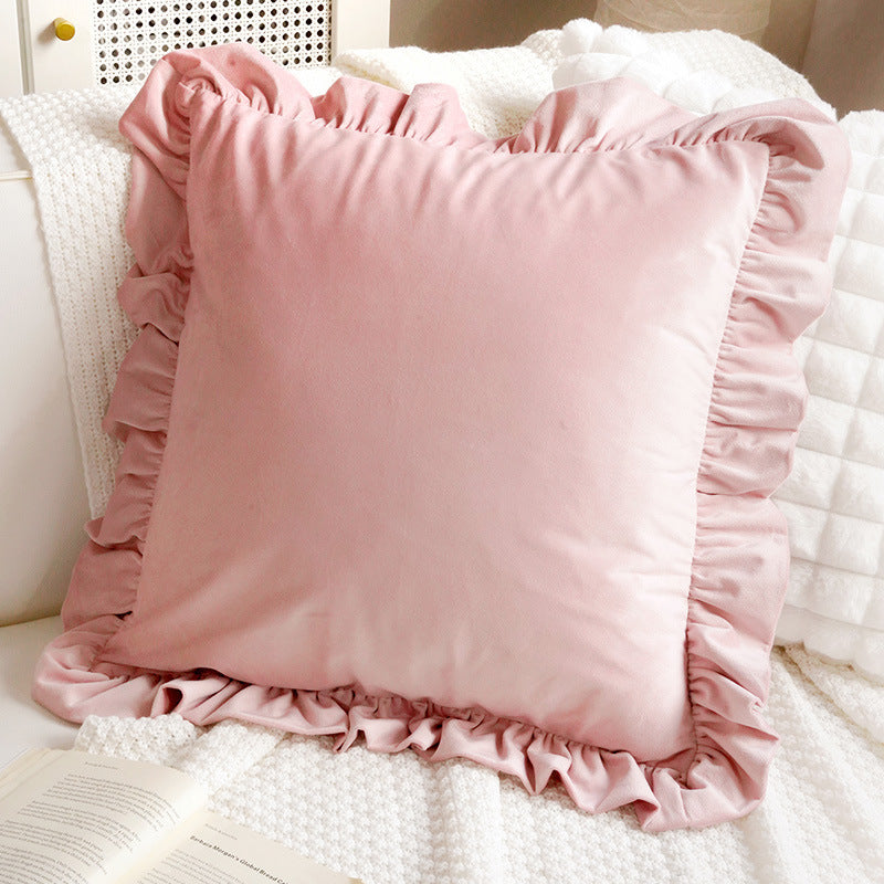 Decorative Plush Ruffled Throw Pillow