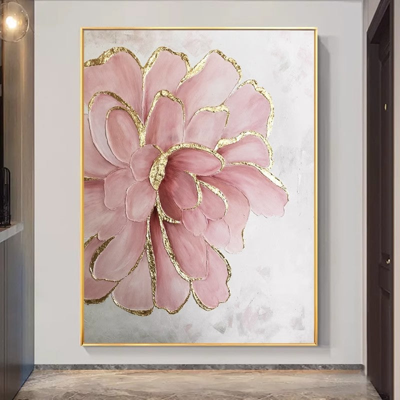 Floral Gold Accent Canvas Art Homeandso