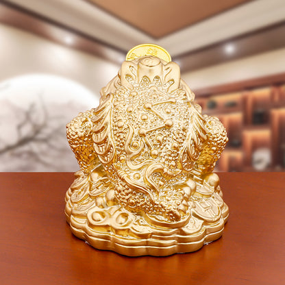 Decorative Golden Frog Figurine Homeandso