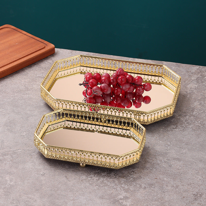 Elegant Mirrored Decorative Serving Tray Homeandso