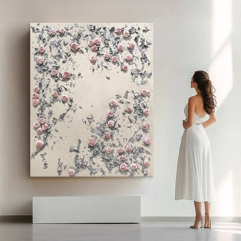 Textured Floral Relief Canvas Wall Art Homeandso