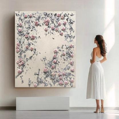Textured Floral Relief Canvas Wall Art Homeandso