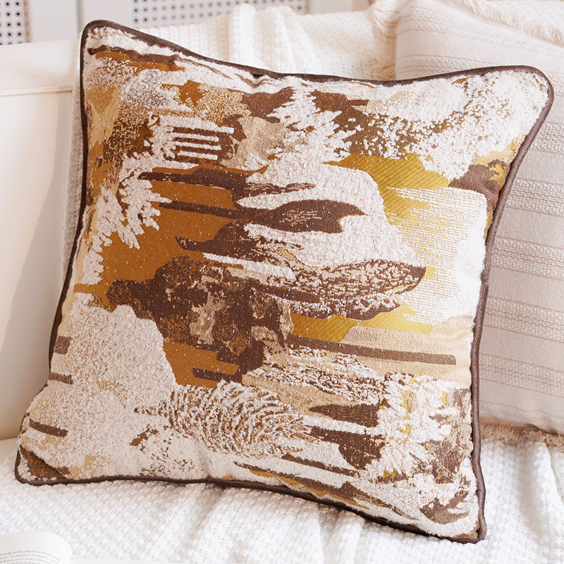 Decorative Landscape Patterned Throw Pillow
