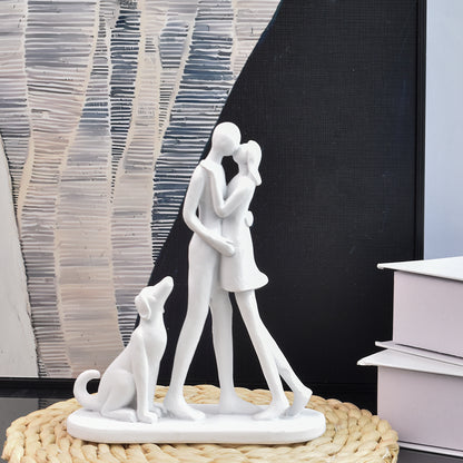 Love Couple and Dog Figurine Homeandso