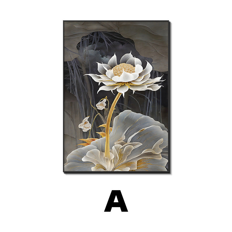 Elegant Lotus Flower Framed Art Homeandso