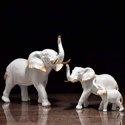 Decorative Elephant Family Sculpture Homeandso