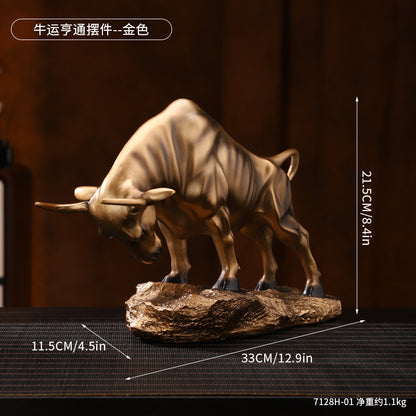 Decorative Golden Bull Sculpture Homeandso