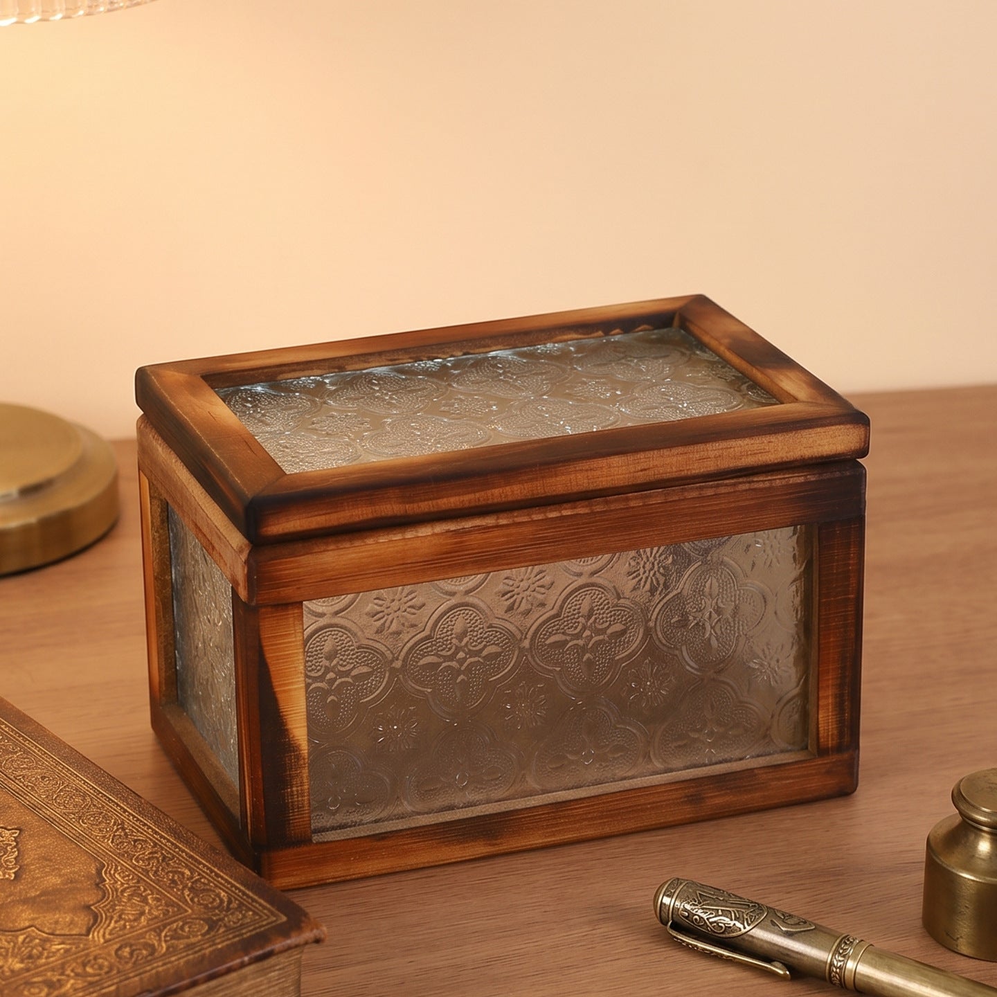 Vintage Glass Storage Box Homeandso
