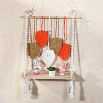 Macrame Leaf Shelf Decor Homeandso