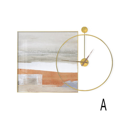 Artistic Wall Clock and Framed Abstract Artwork Homeandso