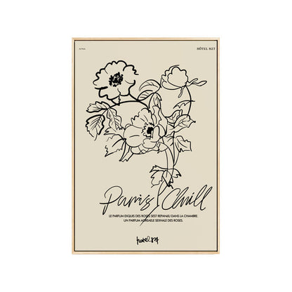 Artistic Floral Line Art Print Homeandso