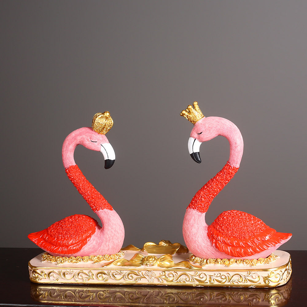 Decorative Flamingo Pair Sculpture Homeandso