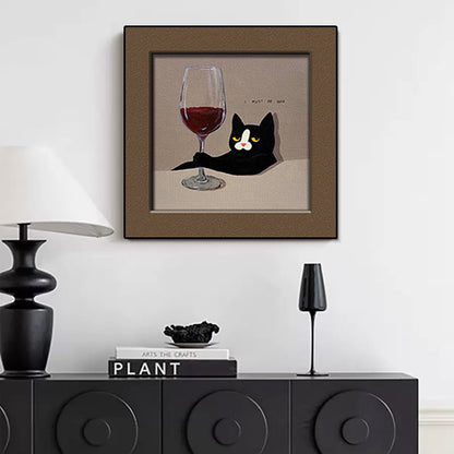 Whimsical Cat-Themed Framed Art Print Homeandso