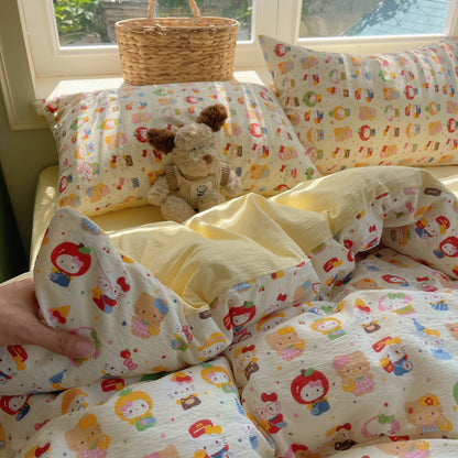 Playful Cartoon Duvet Cover Set Homeandso