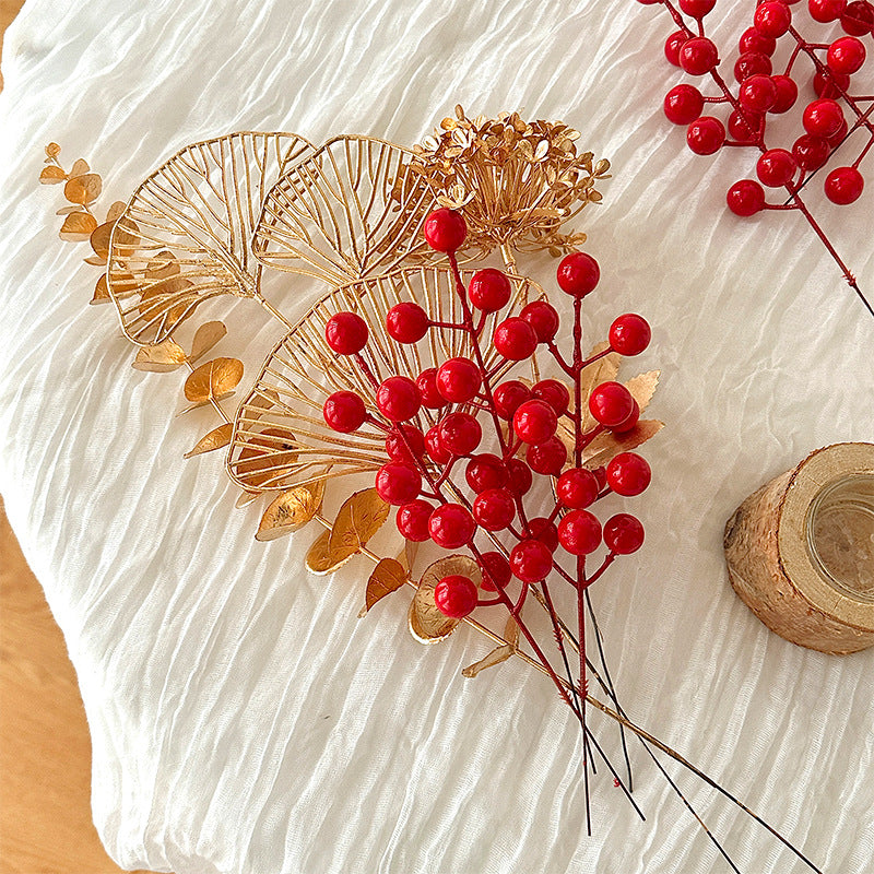 Decorative Faux Berry Stem for Home Floral Decor