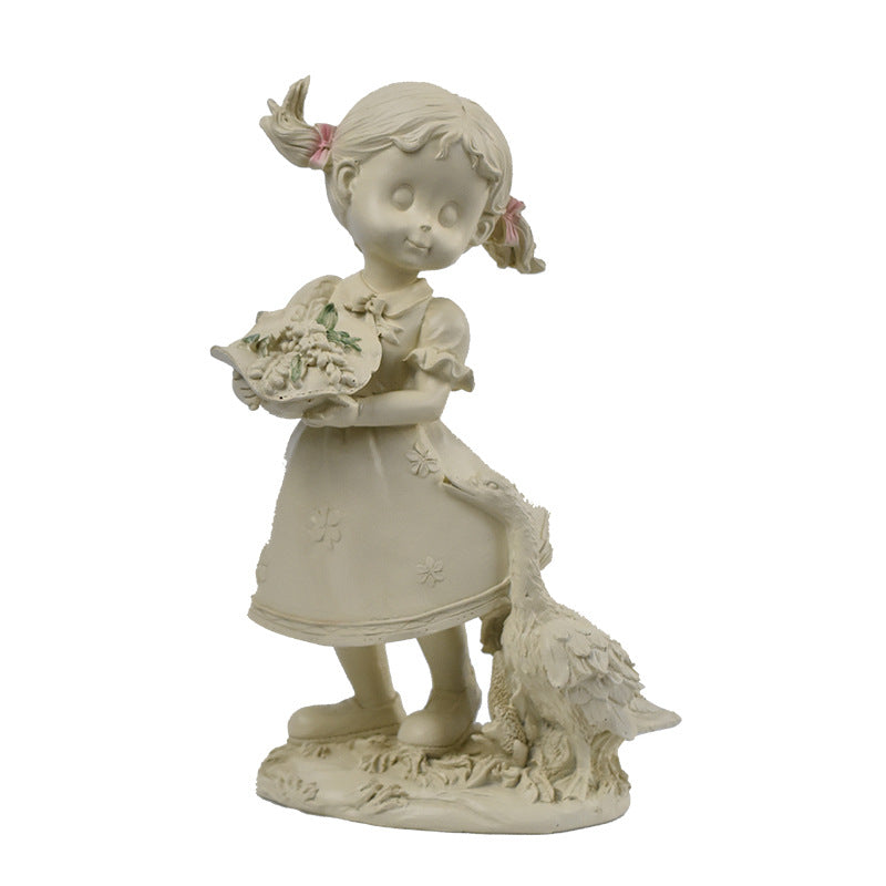 Charming Child and Dog Figurine Homeandso