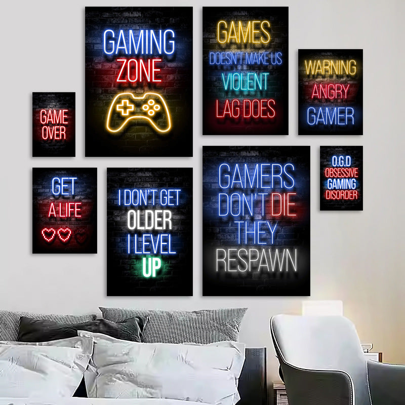 Gaming-Themed Neon Wall Art Homeandso