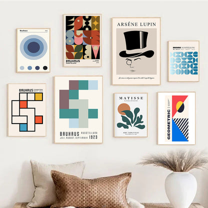 Bauhaus-Inspired Abstract Wall Art Print Homeandso