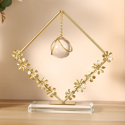 Floral Heart-Shaped Crystal Ball Stand Homeandso