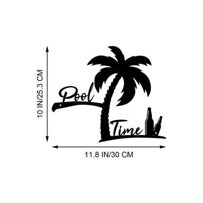 Decorative Palm Tree Pool Sign Homeandso