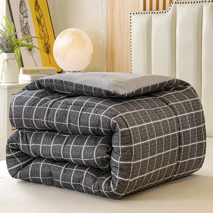 Premium Flannel Checkered Comforter Set