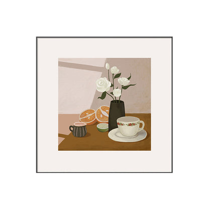 Decorative Floral Basket Art Print Homeandso