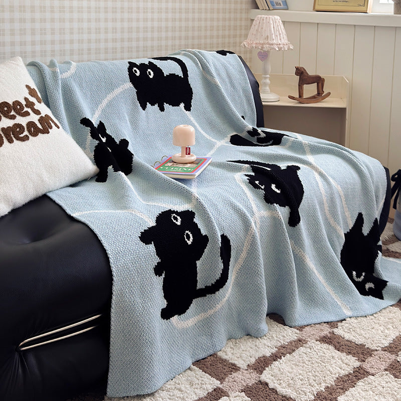 Home Decorative Cat Pattern Blanket for Cozy Living Spaces