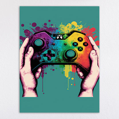 Vibrant Retro Gaming Console Art Print Homeandso
