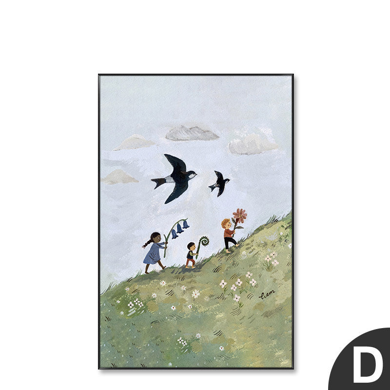 Playful Animal Illustration Canvas Wall Art Homeandso