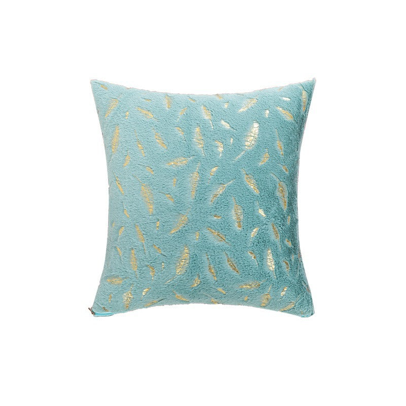Textured Feather Print Throw Pillow