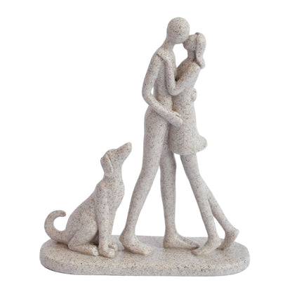 Love Couple and Dog Figurine Homeandso